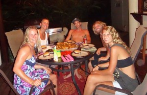 Dinner with friends in Costa Rica.