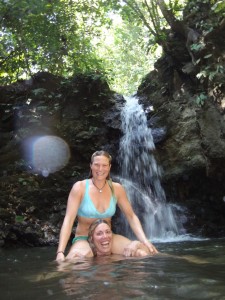 Aloe and Michelle in Matapalo, Costa Rica.