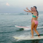 Women surfing in Matapalo, Costa Rica.