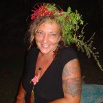 Martina wearing her birthday hat.