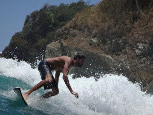 Surfing in Costa Rica.