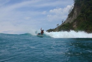 Surfing in Costa Rica.