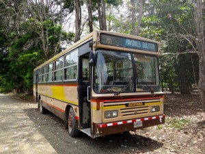 Traveling by bus through Costa Rica.