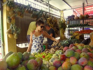 Marie at the market.