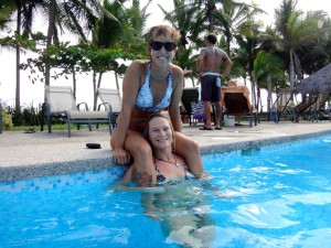 Aloe and Marie in Playa Hermosa, Costa Rica.