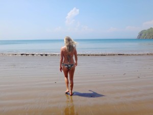 Going for a swim to the buoy.