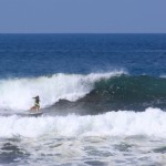 Aloe taking off deep in Playa Hermosa, Costa Rica.