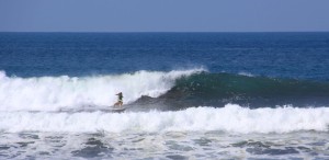 Aloe taking off deep in Playa Hermosa, Costa Rica.