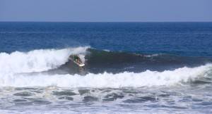 Aloe Driscoll surfing Playa Hermosa.