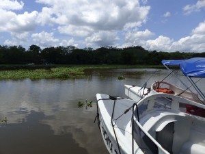 Boarding a boat in Drake Bay, Costa Rica.