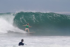Aloe Driscoll surfing Pavones, Costa Rica.