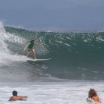 Aloe Driscoll surfing Pavones, Costa Rica.