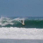 Aloe Driscoll surfing Pavones, Costa Rica.
