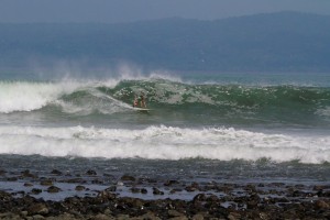 Aloe Driscoll surfing Pavones, Costa Rica.
