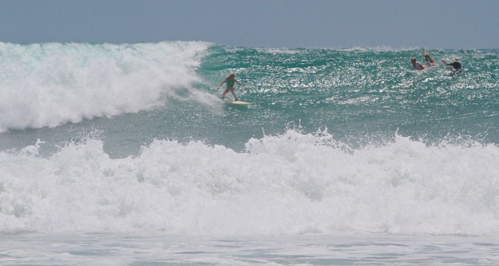 Aloe Driscoll surfing Pavones, Costa Rica.