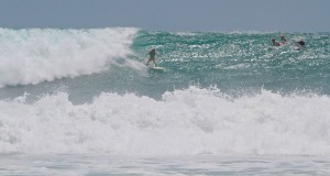 Aloe Driscoll surfing Pavones, Costa Rica.