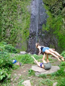 Partner yoga in Ometepe, Nicaragua.