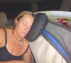 Sleeping on the way to Pavones.
