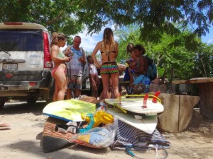 Women surfing Nicaragua