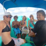 Surfer girl boat trip in Nicaragua.