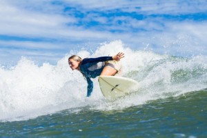 Aloe Driscoll surfing in Nicaragua.
