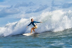 Aloe Driscoll surfing in Nicaragua.