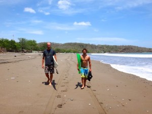 Going to surf with John and Tyson