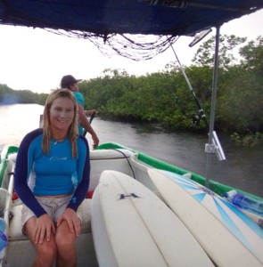 Aloe Driscoll surfing in Aserradores, Nicaragua.