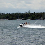 Aloe and Casey on the jet ski.