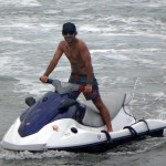 Casey on the jet ski.