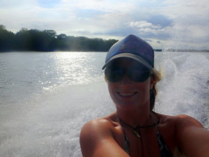 Aloe on the jet ski.