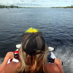 Aloe on the jet ski.