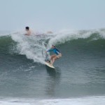 Aloe Driscoll surfing in El Salvador.