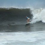Aloe Driscoll surfing in El Salvador.