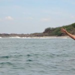 Surfing in Miramar, Nicaragua.
